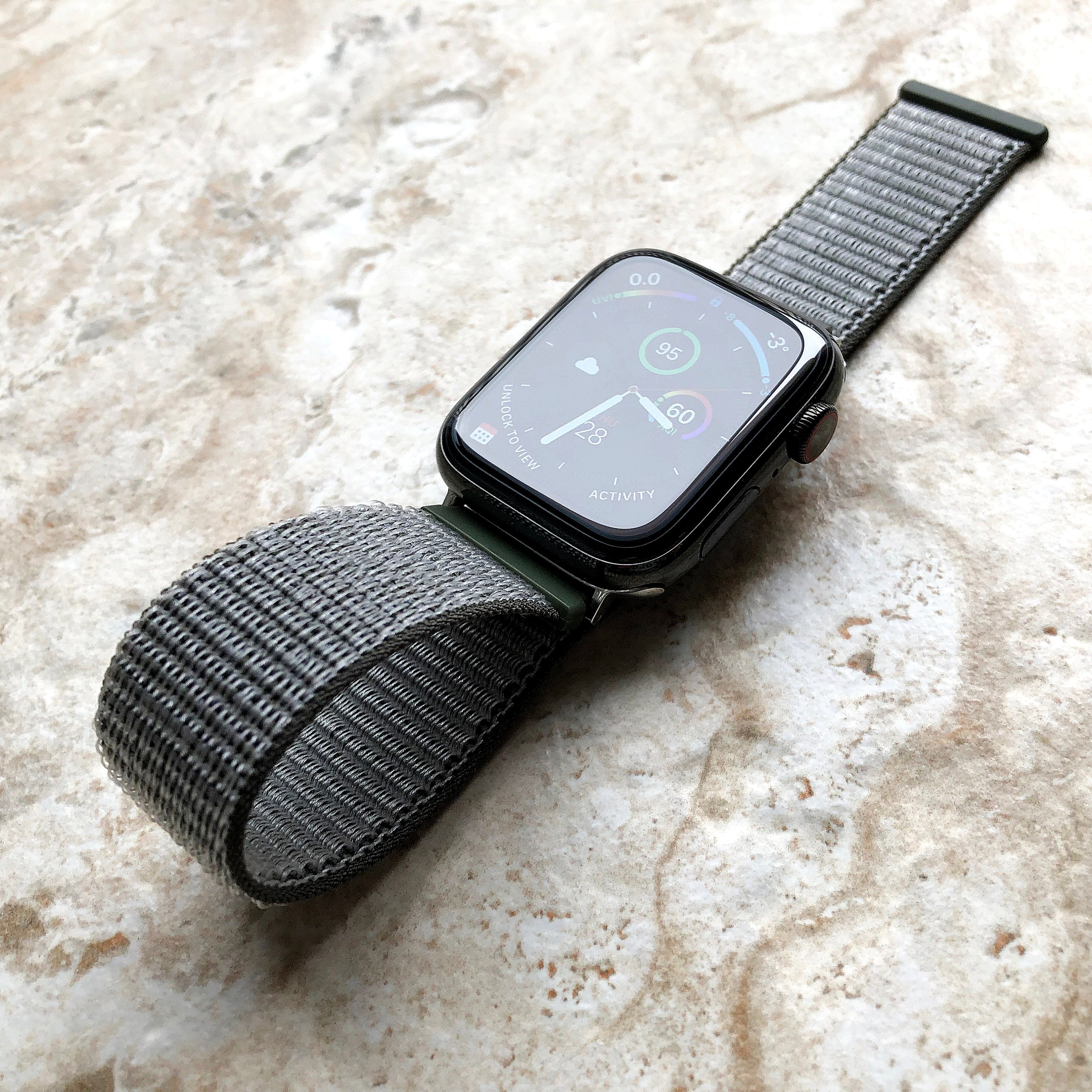 Apple Watch Green Olive Band Loop Hook for iWatch All Series 38mm 40mm 41mm 42mm 44mm 45mm 49mm Sports Adjustable Strap Soft Nylon Weave